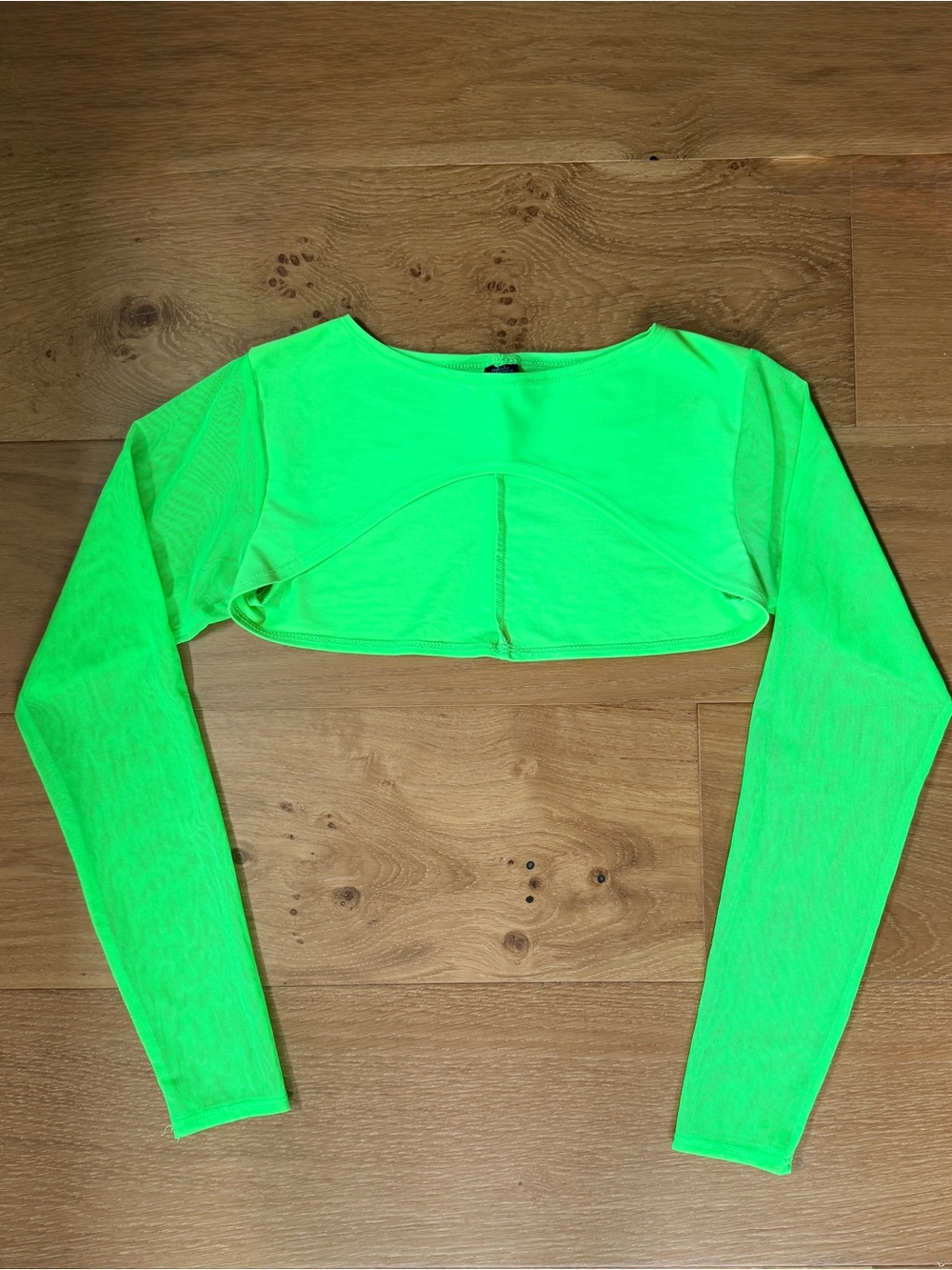 VTG Freedom Rave Wear Mesh Shrug Top FRW Neon Green Blacklight Festival L/XL EDM